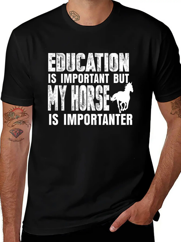Horse Riding Lightweight Cotton T-Shirt – Daily Comfort Graphic Shirt
