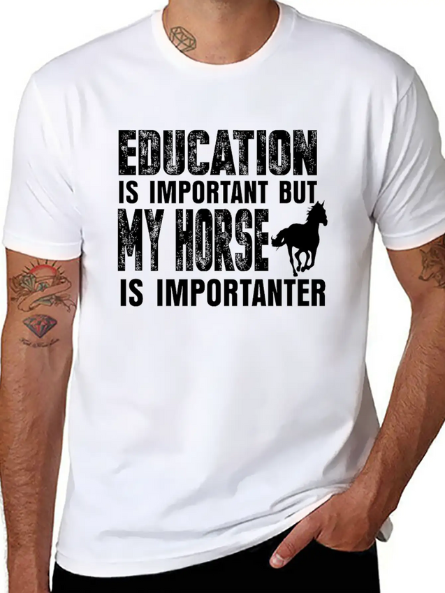 Horse Riding Lightweight Cotton T-Shirt – Daily Comfort Graphic Shirt