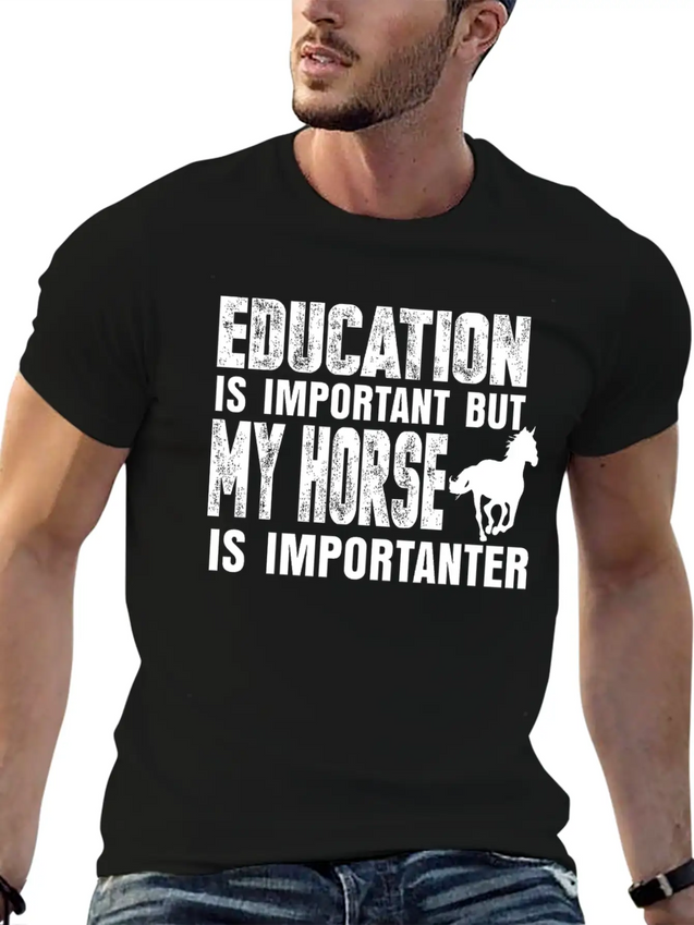 Horse Riding Lightweight Cotton T-Shirt – Daily Comfort Graphic Shirt