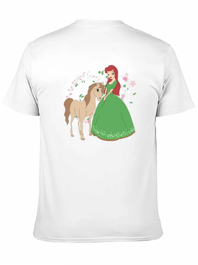Horse Riding Princess Lightweight Cotton T-Shirt – Daily Comfort Graphic Shirt