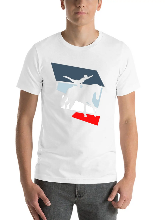 Horse Vaulting Acrobatics Lightweight Cotton T-Shirt – Daily Comfort Graphic Shirt