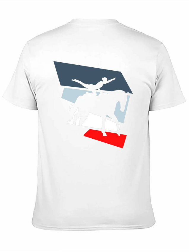 Horse Vaulting Acrobatics Lightweight Cotton T-Shirt – Daily Comfort Graphic Shirt