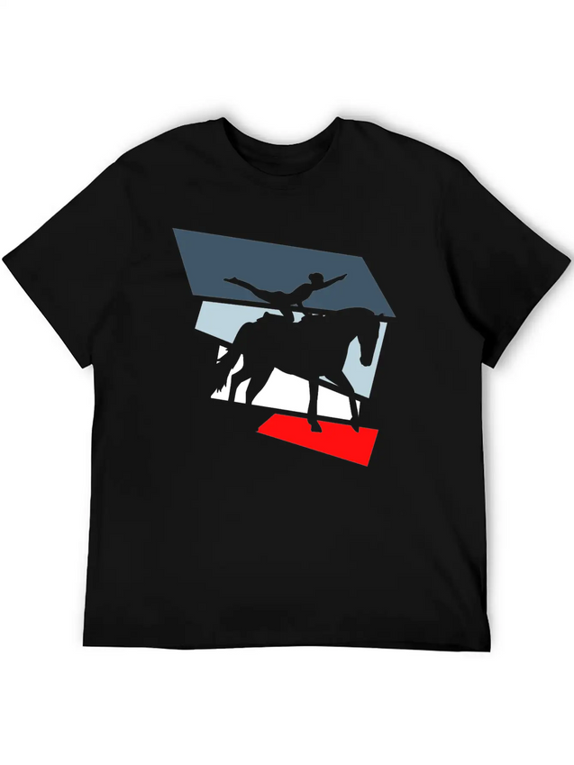 Horse Vaulting Acrobatics Lightweight Cotton T-Shirt – Daily Comfort Graphic Shirt