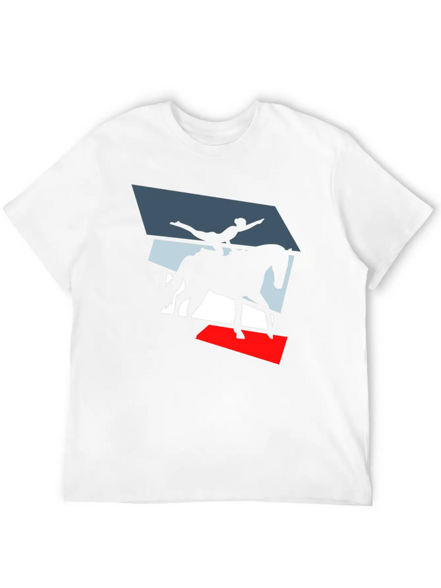 Horse Vaulting Acrobatics Lightweight Cotton T-Shirt – Daily Comfort Graphic Shirt