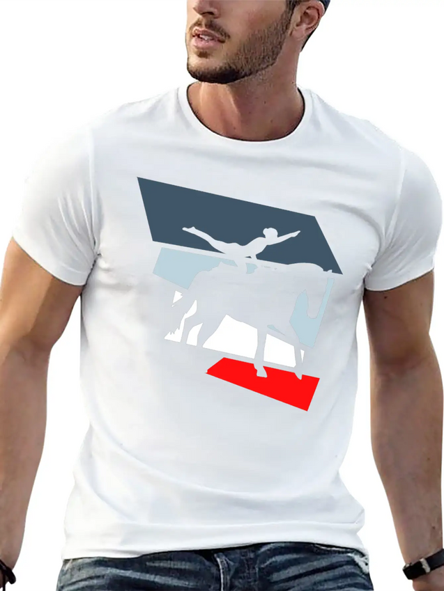 Horse Vaulting Acrobatics Lightweight Cotton T-Shirt – Daily Comfort Graphic Shirt