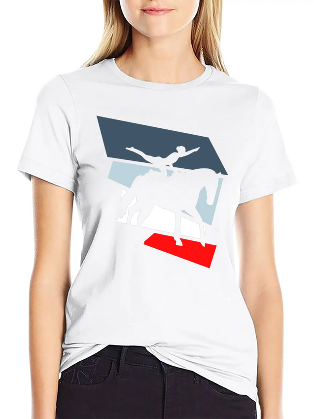 Horse Vaulting Acrobatics Lightweight Cotton T-Shirt – Daily Comfort Graphic Shirt