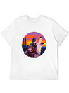 Howling Wolf Desert Sunset Lightweight Cotton T-Shirt – Daily Comfort Graphic Shirt