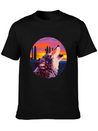 Howling Wolf Desert Sunset Lightweight Cotton T-Shirt – Daily Comfort Graphic Shirt