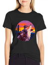 Howling Wolf Desert Sunset Lightweight Cotton T-Shirt – Daily Comfort Graphic Shirt