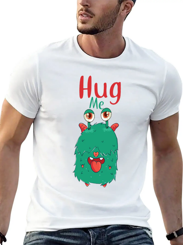 Hug Me Hug Monster Ugly Heart Hug Hug Lightweight Cotton T-Shirt – Daily Comfort Graphic Shirt