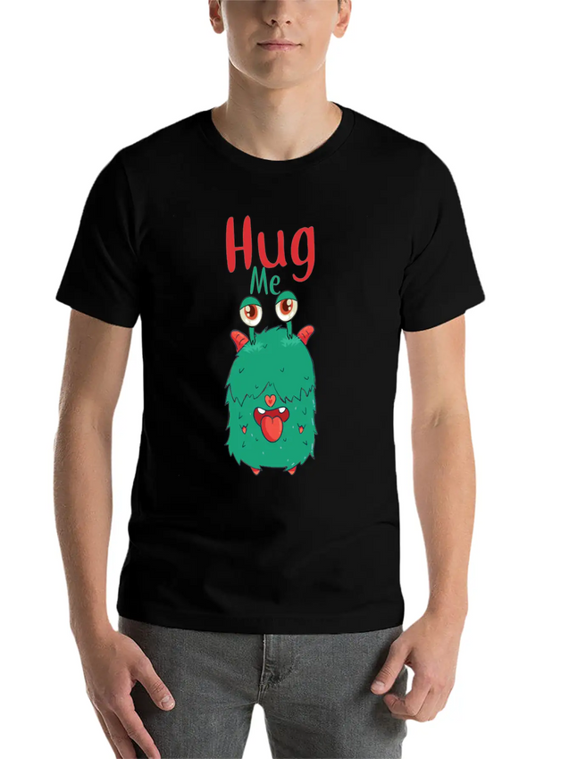 Hug Me Hug Monster Ugly Heart Hug Hug Lightweight Cotton T-Shirt – Daily Comfort Graphic Shirt