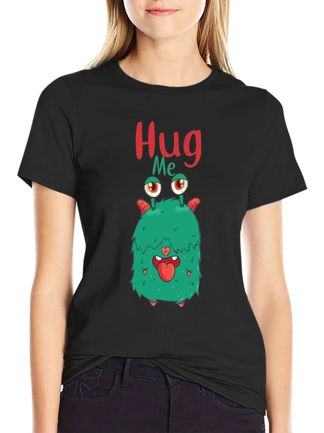 Hug Me Hug Monster Ugly Heart Hug Hug Lightweight Cotton T-Shirt – Daily Comfort Graphic Shirt
