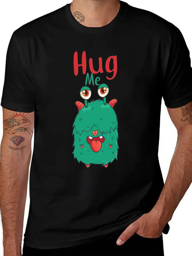 Hug Me Hug Monster Ugly Heart Hug Hug Lightweight Cotton T-Shirt – Daily Comfort Graphic Shirt
