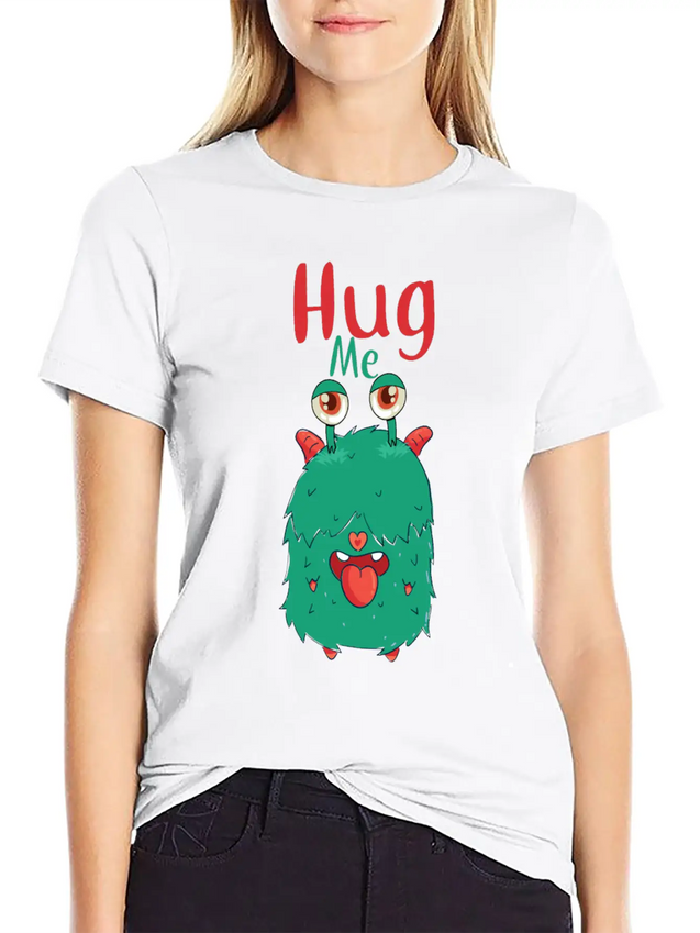Hug Me Hug Monster Ugly Heart Hug Hug Lightweight Cotton T-Shirt – Daily Comfort Graphic Shirt