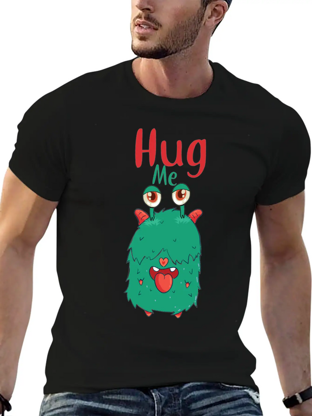 Hug Me Hug Monster Ugly Heart Hug Hug Lightweight Cotton T-Shirt – Daily Comfort Graphic Shirt