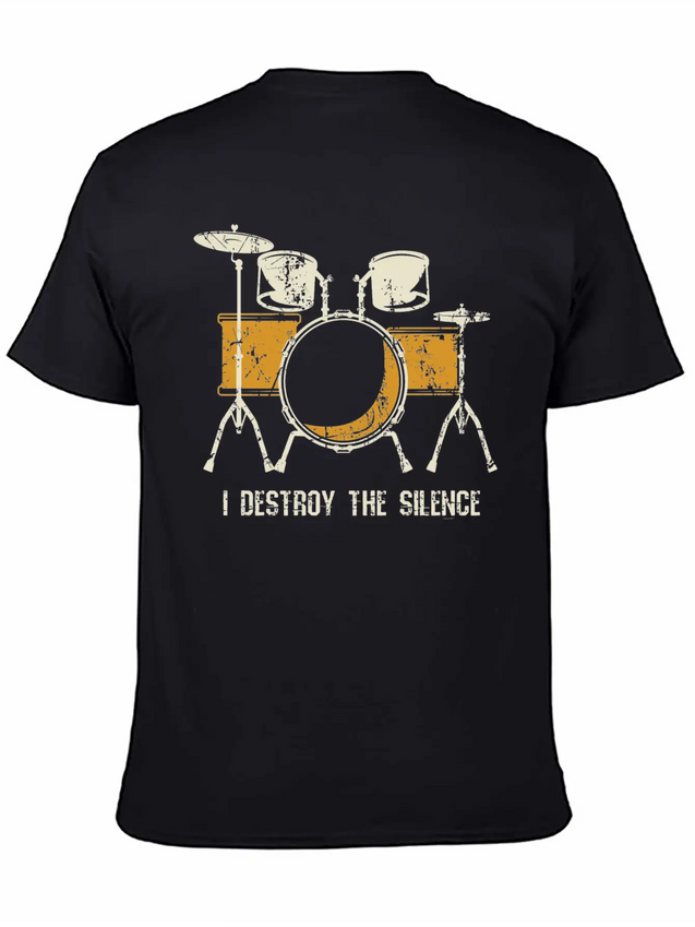 I Destroy Silence Funny Drummer & Percussionist Lightweight Cotton T-Shirt – Daily Comfort Graphic Shirt