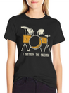 I Destroy Silence Funny Drummer & Percussionist Lightweight Cotton T-Shirt – Daily Comfort Graphic Shirt