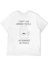 I Don't Like Morning People Moody Tired Cat Lightweight Cotton T-Shirt – Daily Comfort Graphic Shirt