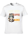 I Just Need Coffee And Silence Funny Cat Caffeine Lightweight Cotton T-Shirt – Daily Comfort Graphic Shirt