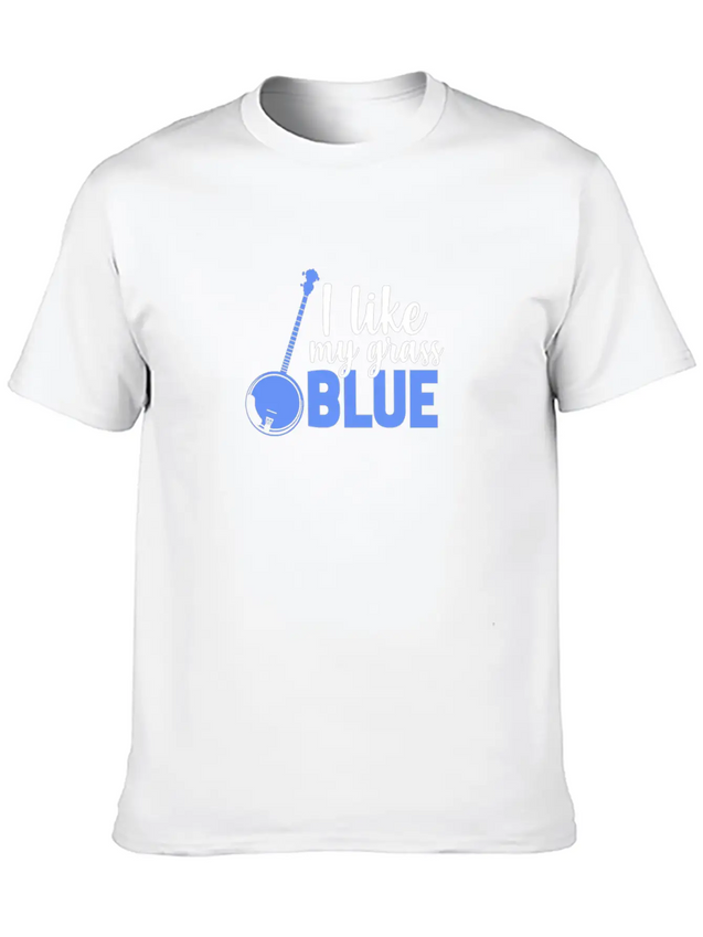 I Like My Grass Blue, Banjo Lightweight Cotton T-Shirt – Daily Comfort Graphic Shirt