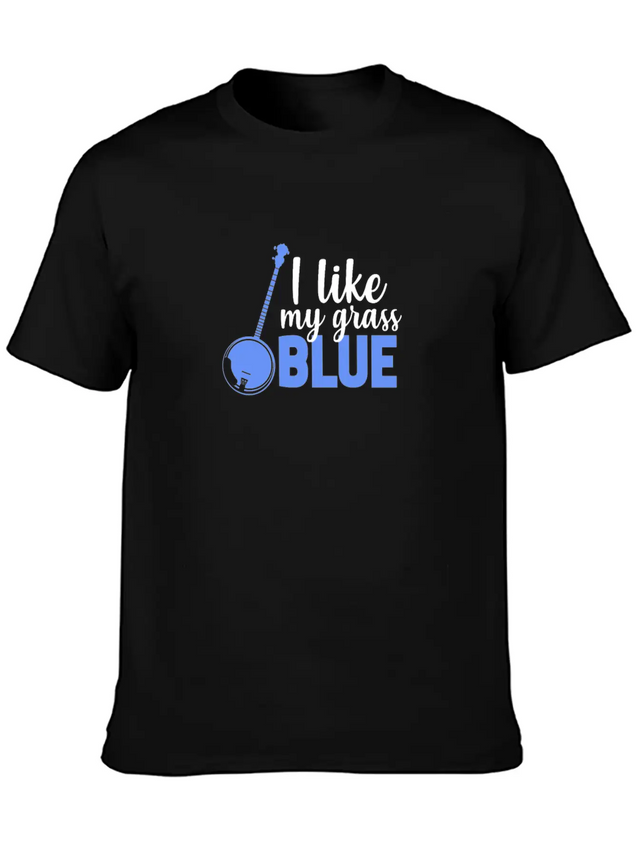 I Like My Grass Blue, Banjo Lightweight Cotton T-Shirt – Daily Comfort Graphic Shirt