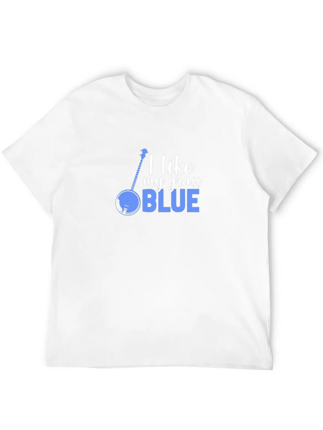 I Like My Grass Blue, Banjo Lightweight Cotton T-Shirt – Daily Comfort Graphic Shirt