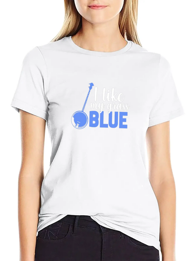 I Like My Grass Blue, Banjo Lightweight Cotton T-Shirt – Daily Comfort Graphic Shirt