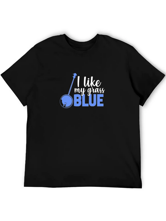 I Like My Grass Blue, Banjo Lightweight Cotton T-Shirt – Daily Comfort Graphic Shirt