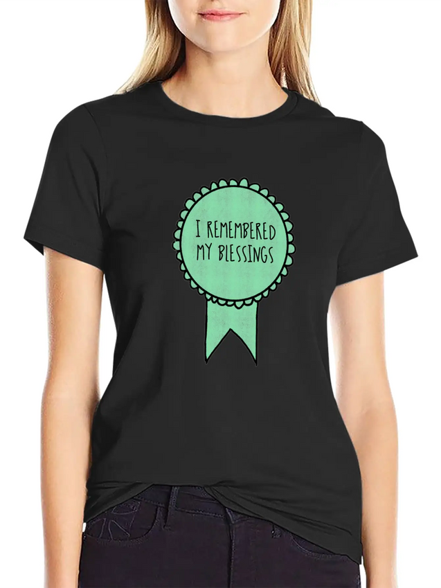 I Remembered My Blessings / Self-Care Awards Lightweight Cotton T-Shirt – Daily Comfort Graphic Shirt