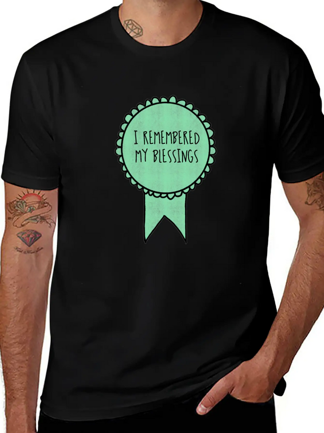 I Remembered My Blessings / Self-Care Awards Lightweight Cotton T-Shirt – Daily Comfort Graphic Shirt