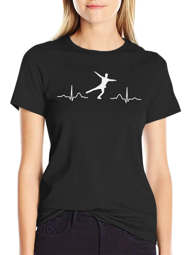 Ice Skater Figure Skating Ice Skating Lightweight Cotton T-Shirt – Daily Comfort Graphic Shirt