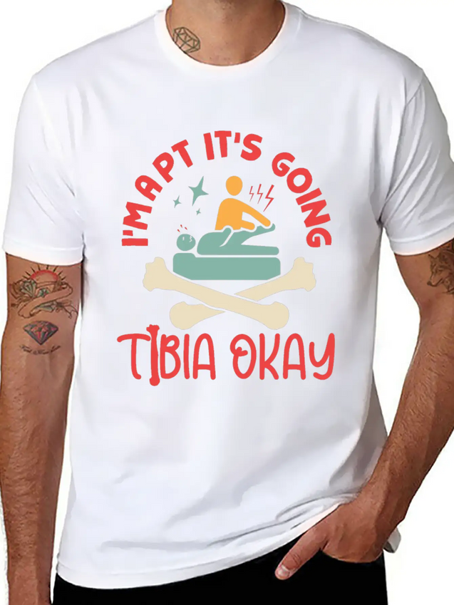 I'm A Physical Therapist It's Going Tibia Okay PT Lightweight Cotton T-Shirt – Daily Comfort Graphic Shirt