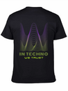IN TECHNO WE TRUST NEON GREEN PURPLE SOUND WAVES Lightweight Cotton T-Shirt – Daily Comfort Graphic Shirt