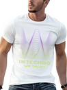 IN TECHNO WE TRUST NEON GREEN PURPLE SOUND WAVES Lightweight Cotton T-Shirt – Daily Comfort Graphic Shirt