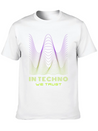 IN TECHNO WE TRUST NEON GREEN PURPLE SOUND WAVES Lightweight Cotton T-Shirt – Daily Comfort Graphic Shirt