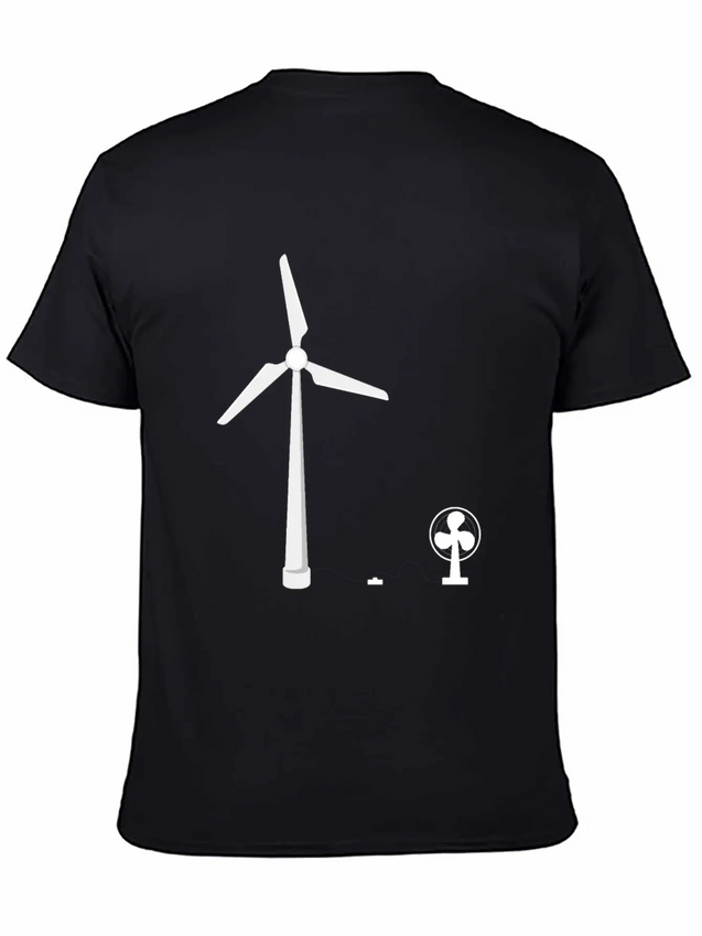 Infinite Energy Wind Turbine Fan Lightweight Cotton T-Shirt – Daily Comfort Graphic Shirt