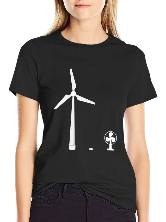 Infinite Energy Wind Turbine Fan Lightweight Cotton T-Shirt – Daily Comfort Graphic Shirt