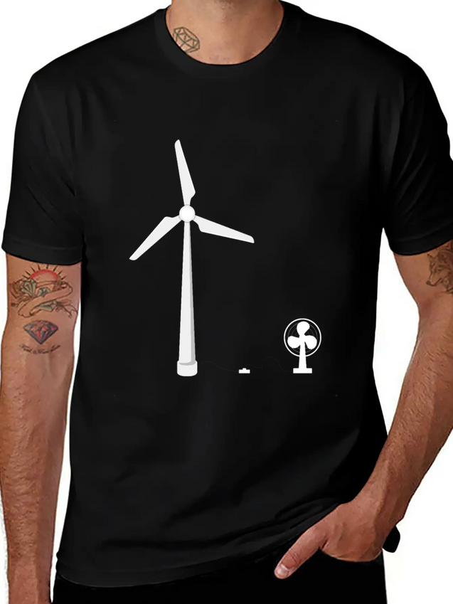Infinite Energy Wind Turbine Fan Lightweight Cotton T-Shirt – Daily Comfort Graphic Shirt