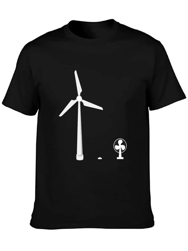 Infinite Energy Wind Turbine Fan Lightweight Cotton T-Shirt – Daily Comfort Graphic Shirt