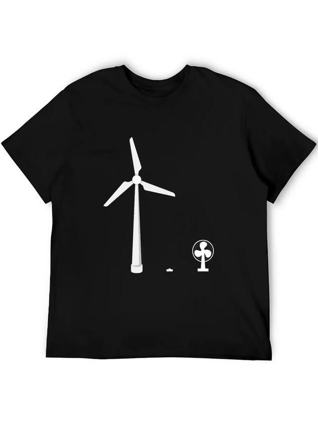 Infinite Energy Wind Turbine Fan Lightweight Cotton T-Shirt – Daily Comfort Graphic Shirt