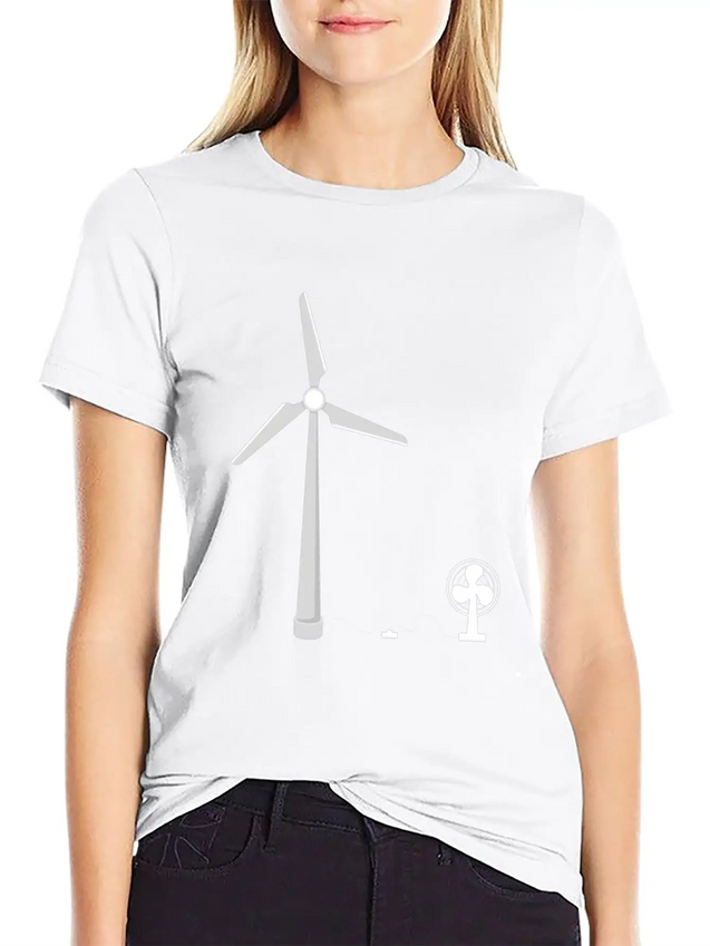 Infinite Energy Wind Turbine Fan Lightweight Cotton T-Shirt – Daily Comfort Graphic Shirt