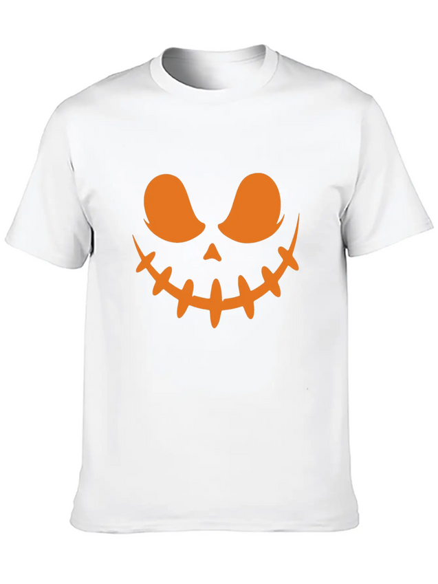 Jack O Lantern Scary Carved Pumpkin Face Halloween Lightweight Cotton T-Shirt – Daily Comfort Graphic Shirt