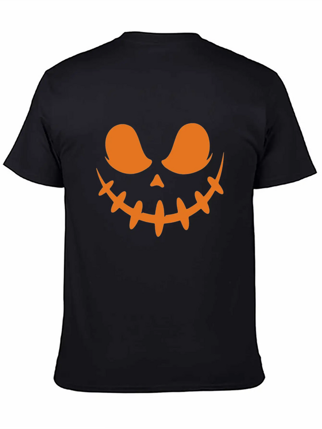 Jack O Lantern Scary Carved Pumpkin Face Halloween Lightweight Cotton T-Shirt – Daily Comfort Graphic Shirt