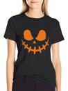Jack O Lantern Scary Carved Pumpkin Face Halloween Lightweight Cotton T-Shirt – Daily Comfort Graphic Shirt