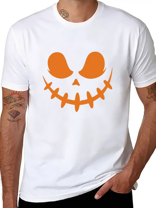 Jack O Lantern Scary Carved Pumpkin Face Halloween Lightweight Cotton T-Shirt – Daily Comfort Graphic Shirt