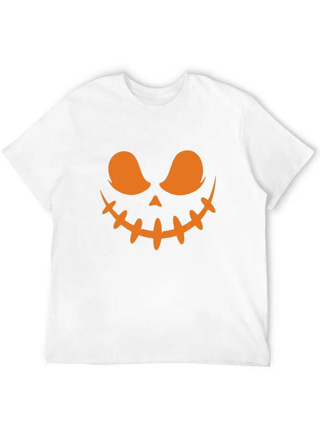 Jack O Lantern Scary Carved Pumpkin Face Halloween Lightweight Cotton T-Shirt – Daily Comfort Graphic Shirt