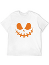 Jack O Lantern Scary Carved Pumpkin Face Halloween Lightweight Cotton T-Shirt – Daily Comfort Graphic Shirt