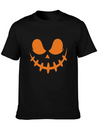 Jack O Lantern Scary Carved Pumpkin Face Halloween Lightweight Cotton T-Shirt – Daily Comfort Graphic Shirt