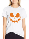 Jack O Lantern Scary Carved Pumpkin Face Halloween Lightweight Cotton T-Shirt – Daily Comfort Graphic Shirt