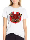 Japanese Wolf Samurai Lightweight Cotton T-Shirt – Daily Comfort Graphic Shirt